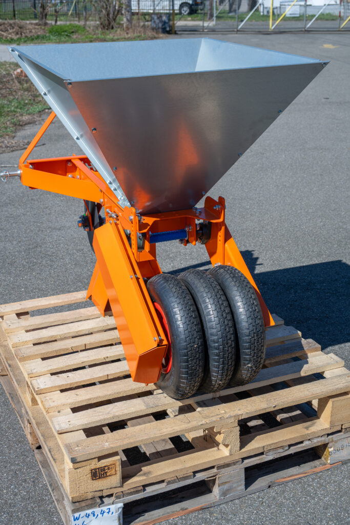 Back view of bulb planting machine