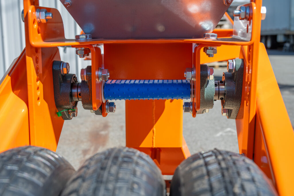 Interior view of bulb planting machine